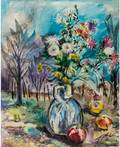 DAVID BURLIUK RUSSIAN 18821967 Still Life in a Landscape