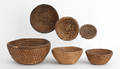 Six Pennsylvania rye straw baskets 19th c