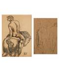 BELA KADAR HUNGARIAN 18771956 DoubleSided Drawing The Horsemen