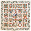 Vibrant Baltimore appliqu and trapunto album quilt dated 1846