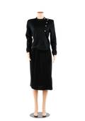 Vintage 1970s St John Black Knit Skirt Ensemble