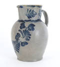 Massive two gallon stoneware pitcher attributed to the workshop of Remmey Philadelphia 19th c