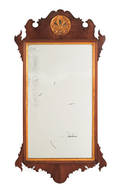 Chippendale mahogany veneer looking glass