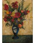 SIMKHA SIMKHOVITCH RUSSIAN 18931949 Still Life of Flowers in a Blue Vase