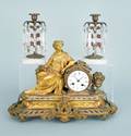 French bronze mantle clock
