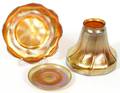 GOLD FAVRILE STYLE GLASS SHADE  PLATES
