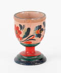 Pennsylvania turned and painted egg cup attributed to William Carl Heilig Ephrata 19th c