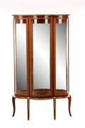French Louis XVI Style Mahogany Demilune Vitrine