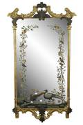 La Barge Large Eglomise Giltwood Wall Mirror