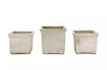 Set of 3 Squared Cast Stone Garden Planters