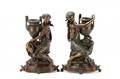 After Carrier Belleuse Pair of Bronze Figures