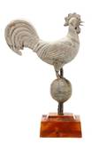 French Cast Zinc Rooster Weathervane on Base