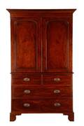 19th C Georgian Mahogany Linen Press