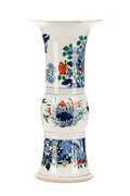 Chinese Porcelain Gu Vase with Wucai Enamels
