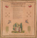 Wool memorial needlework dated 1833