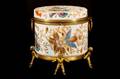 Moser White Opaline Enameled Figural Casket Box