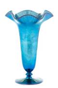 Steuben Blue Aurene Ruffled Vase 312