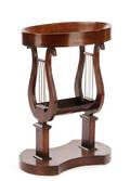 French Empire Style Mahogany Lyre Motif Side Table