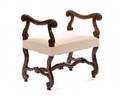 French Provincial Carved Walnut Window Bench