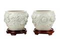 Pair Large Blanc de Chine Prunus Branch Planters