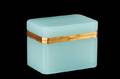 Blue Opaline Glass  Gilt Metal Dresser Box