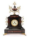 Late 19th C French Marble and Gilt Mantel Clock