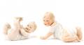 Two 19th C Heubach Bisque Piano Babies Marked