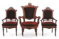 3 Renaissance Revival Velvet Parlor Chairs