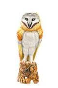 Large Italian Majolica Ceramic Owl Figurine