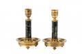 Pair of Empire Marble and Gilt Bronze Candlesticks