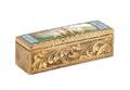 800 Silver Gilt  Enamel Lipstick Case w Mirror