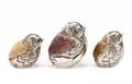 3 Sterling Silver Chick Pincushions Sampson Mordan