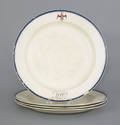Set of four Herculaneum creamware plates made for the American market ca 1800