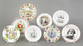 Eight Staffordshire toddy plates 19th c