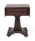 American classical mahogany work table attributed to Isaac Vose Boston ca 1830