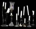JOANNE CARSON COLLECTION OF PEWTER BRASS AND OTHER CANDLESTICKS