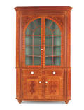 Berks County Pennsylvania painted pine twopart corner cupboard ca 1830