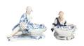 A Pair of Meissen Figural Master Salts