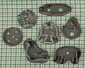 Six large tin cookie cutters