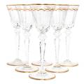 A Set of Eighteen Saint Louis Crystal Parcel Gilt Cut Glass Wine Goblets