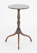 New England Hepplewhite mahogany candlestand ca 1800