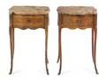 A Pair of Transitional Style Walnut Side Tables