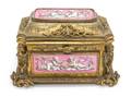 A Napoleon III Sevres Porcelain Mounted Gilt Bronze Table Casket