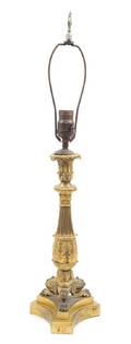 A Louis Philippe Style Gilt Bronze Candlestick