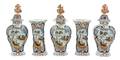 A Dutch Pottery FivePiece Garniture