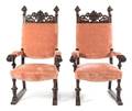 A Pair of Renaissance Revival Open Armchairs