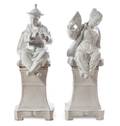 A Pair of Italian Monochrome Glazed Figures