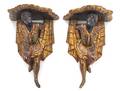 A Pair of Venetian Giltwood Wall Brackets