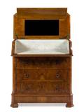 A Biedermeier Style Burl Walnut Wash Stand