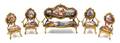 An Austrian Enameled Diminutive Parlor Set